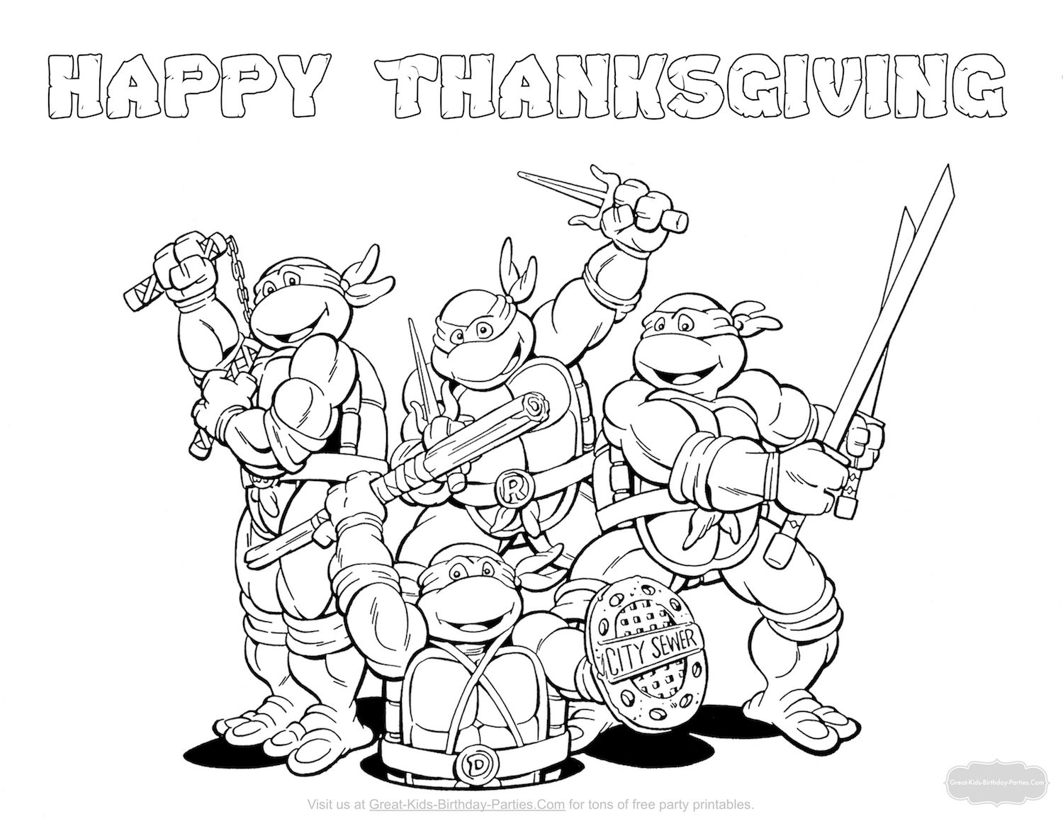 Thanksgiving coloring pages turtle coloring pages ninja turtle coloring pages superhero coloring pages