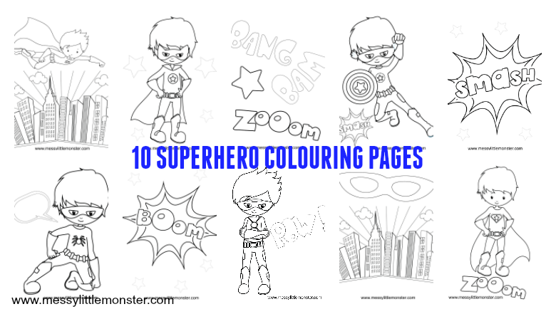 Free printable superhero colouring pages