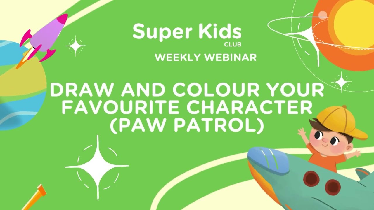 Superkids draw and colour your favourite character paw patrol