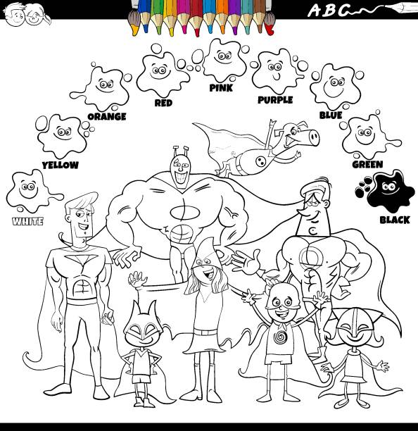 Superhero coloring stock illustrations royalty