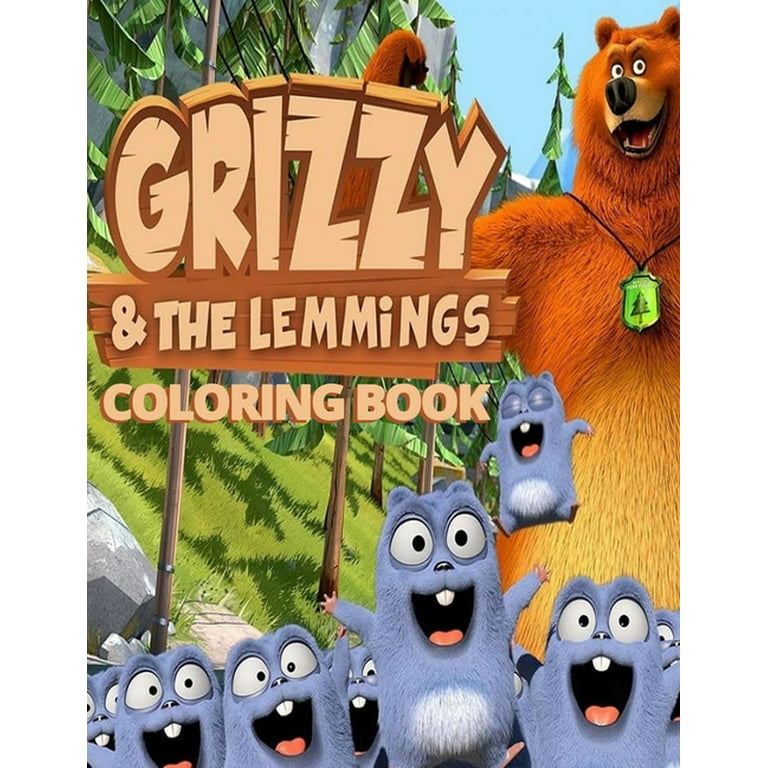 Grizzy the lemmings coloring book super coloring book for kids and fans