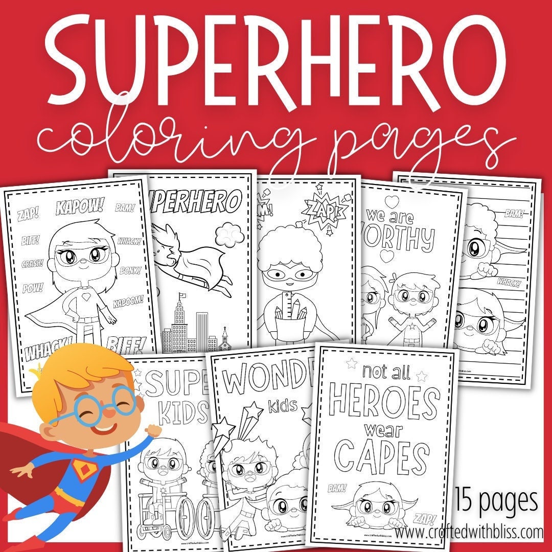 Buy superhero coloring pages for kids superhero coloring printable superhero birthday printable superhero activity superhero coloring book online in india