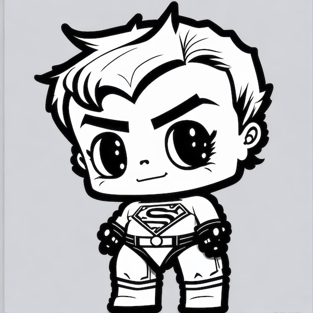 Premium ai image coloring page line art superman