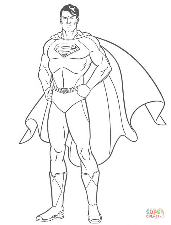 Superman coloring page free printable coloring pages