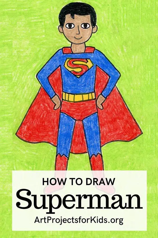 Easy how to draw superman tutorial superman coloring page