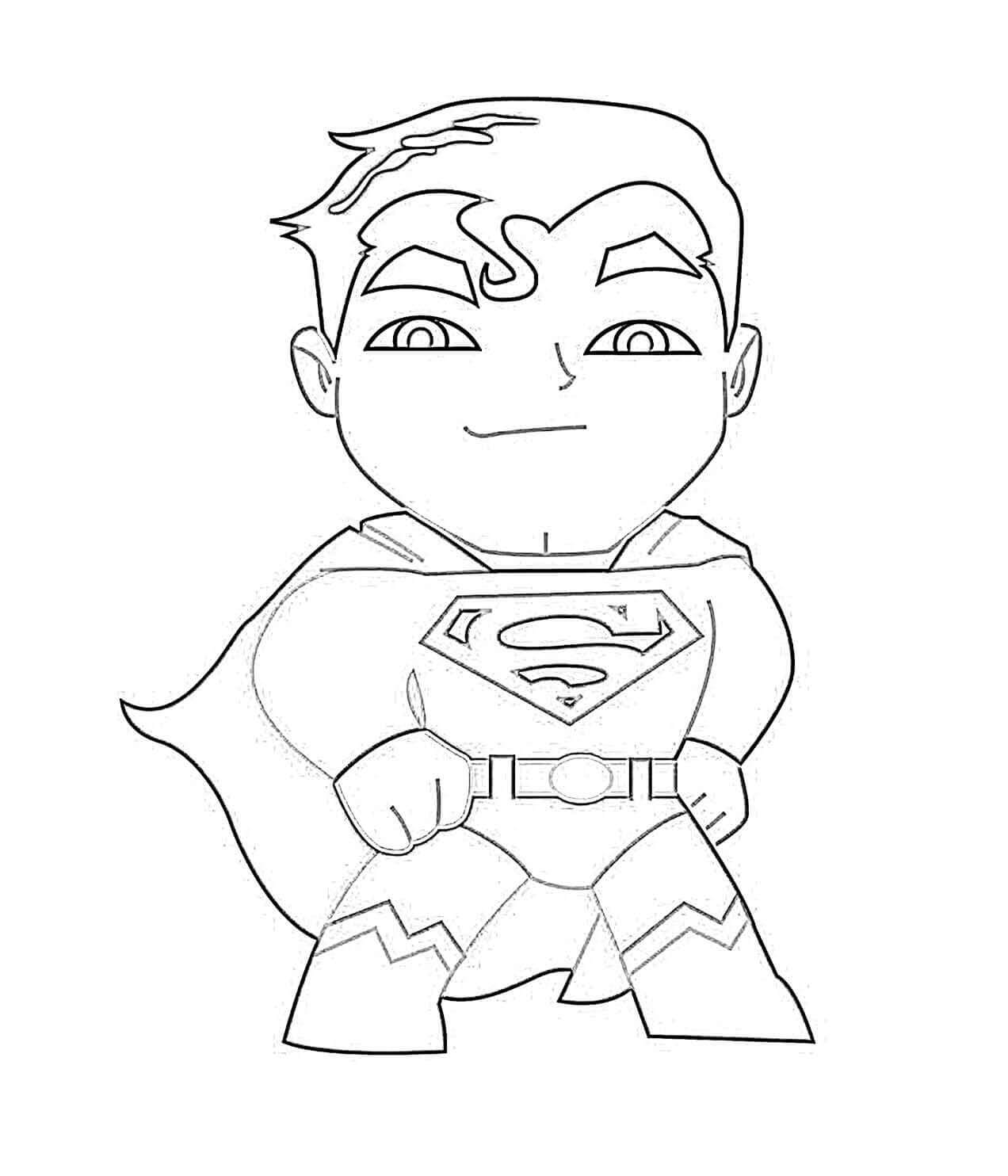 Cool chibi superman coloring page