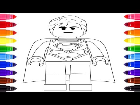 Learn how to color superan lego coloring pages for children