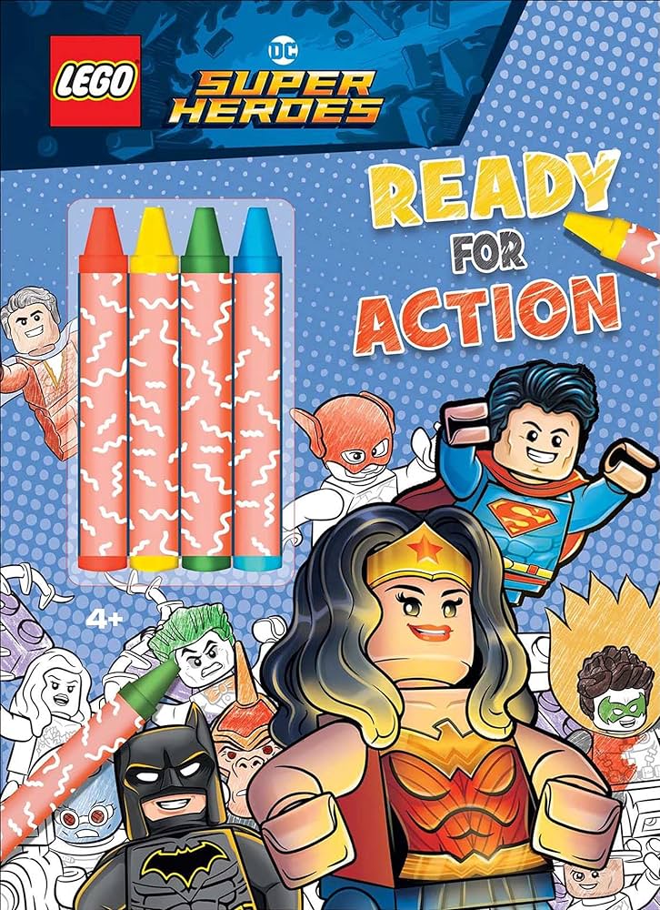 Lego dc super heroes ready for action coloring activity with crayons ameet publishing books