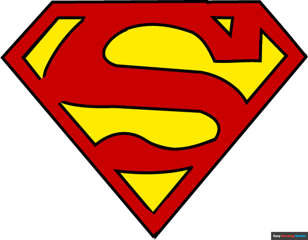How to draw superman logo easy step
