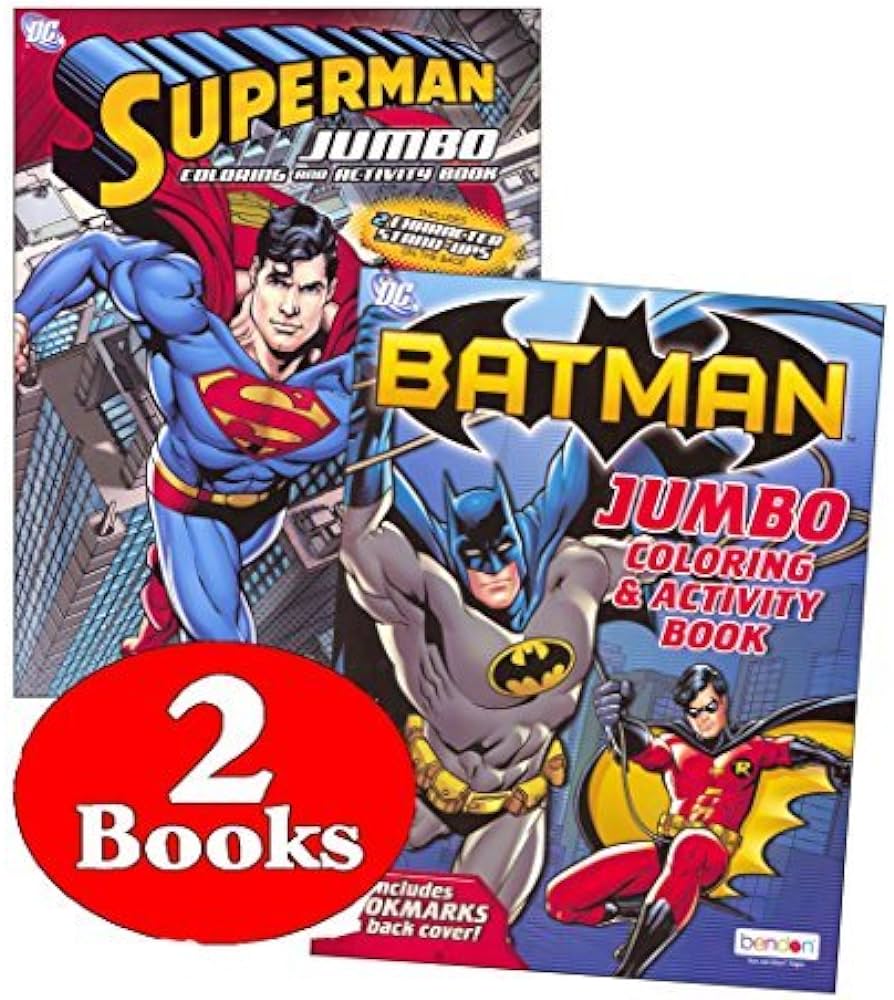 Dc comics batman superman coloring and activity book set two