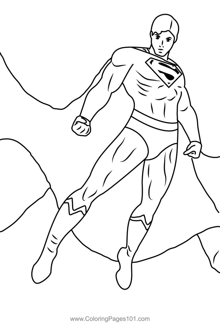 Superman standing in air coloring page superman coloring pages coloring pages printable coloring pages