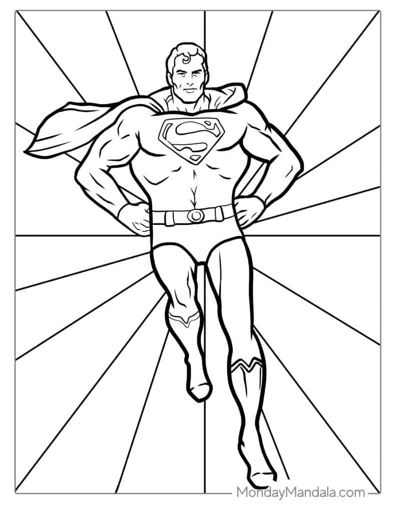 Superman coloring pages free pdf printables