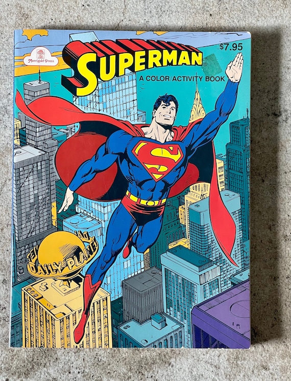 Vintage dc ics superman color activity book vintage superman vintage superman coloring book s superman s coloring book