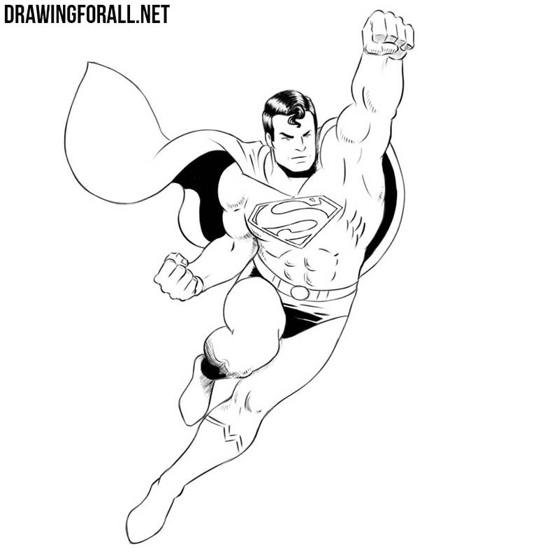 How to draw superman flying