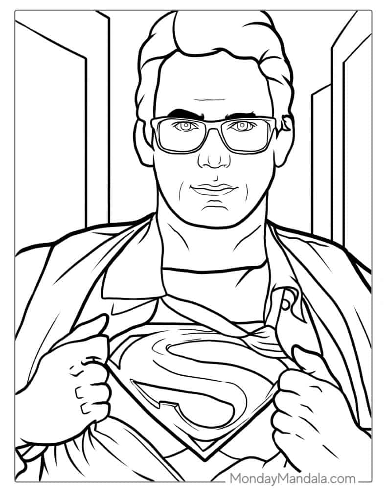 Superman coloring pages free pdf printables