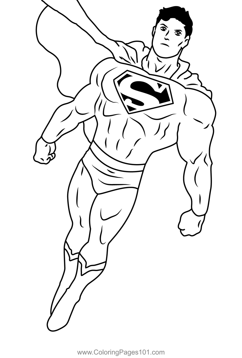 Courageous superman coloring page for kids