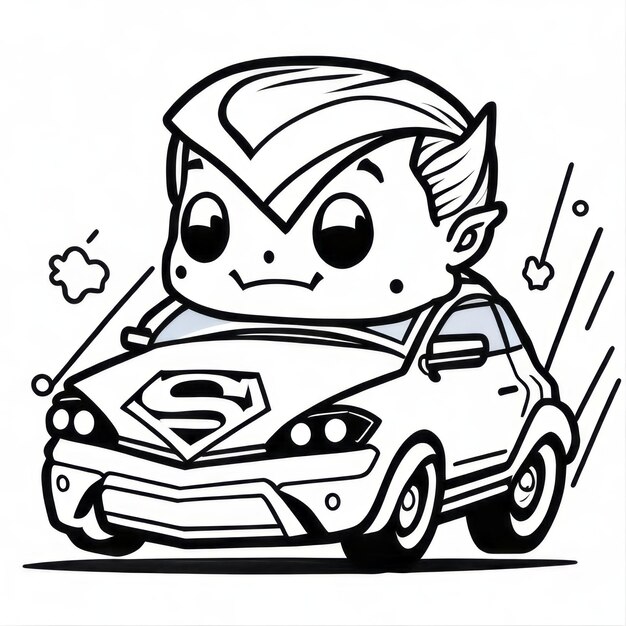 Premium ai image coloring page line art superman