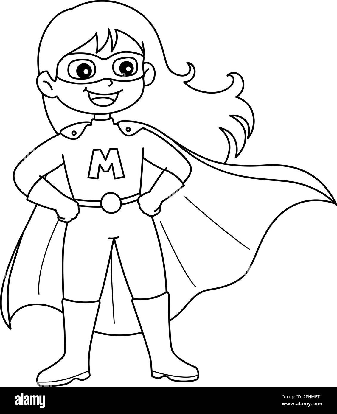 Mothers day supermom isolated coloring page stock vector image art