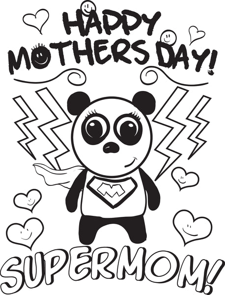 Printable supermom mothers day coloring page for kids â