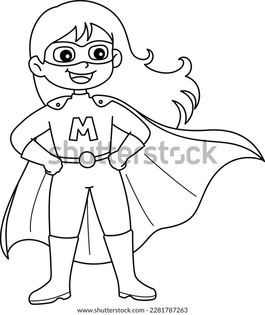 Mothers day supermom isolated coloring page stock vector royalty free