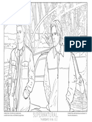 Supernatural coloring book page pdf