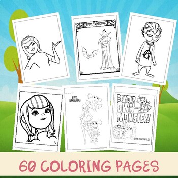 Supernatural friends unite hotel transylvania printable coloring pages for kids