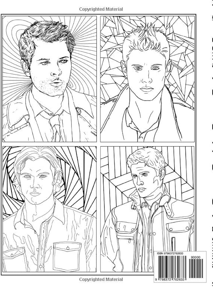 Supernatural coloring book fantasy television ries coloring book for fans adults stress relief gift paperback cordeiro ivan books