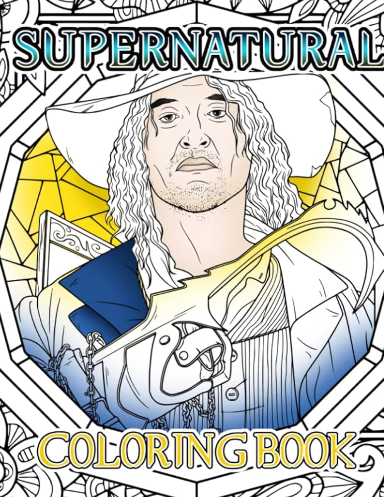 Supernatural coloring book fantasy television series coloring book for fans adults stress relief gift paperback