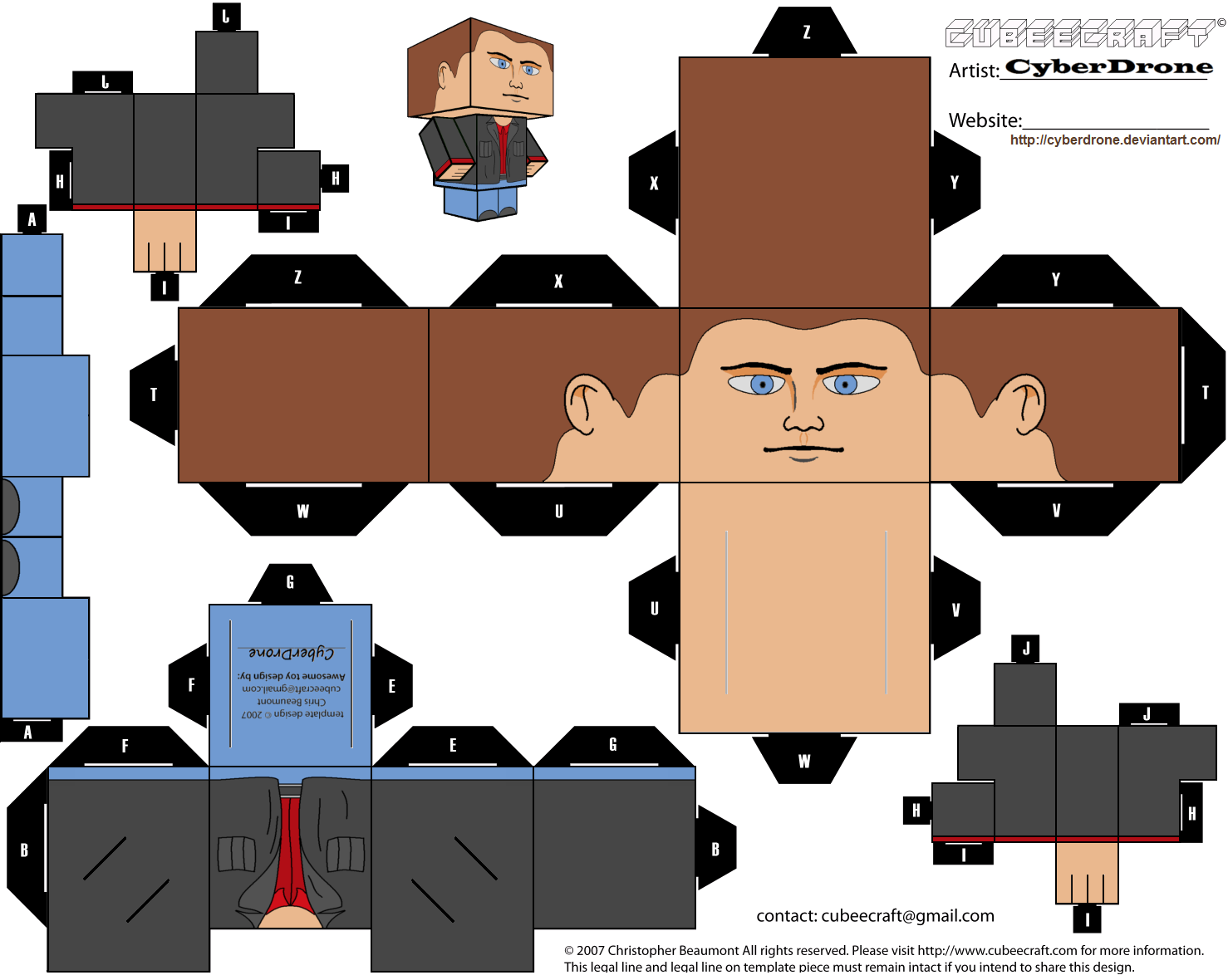 Dean winchester from supernatural paper toy free printable papercraft templates