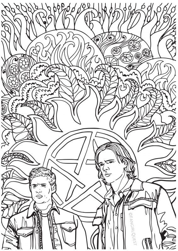 Supernatural coloring images sam and dean winchester tumblr coloring pages coloring pages coloring books