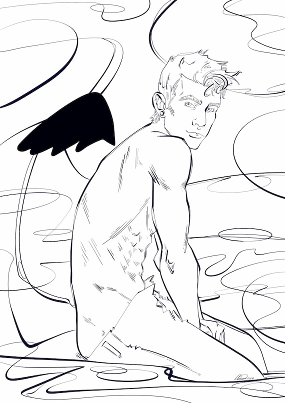 Angel castiel supernatural coloring page