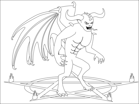 Demon coloring page free printable coloring pages