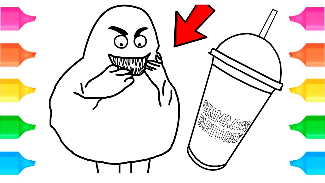 Grimace shake coloring pages how to color dont drink the grimace shake ncs music