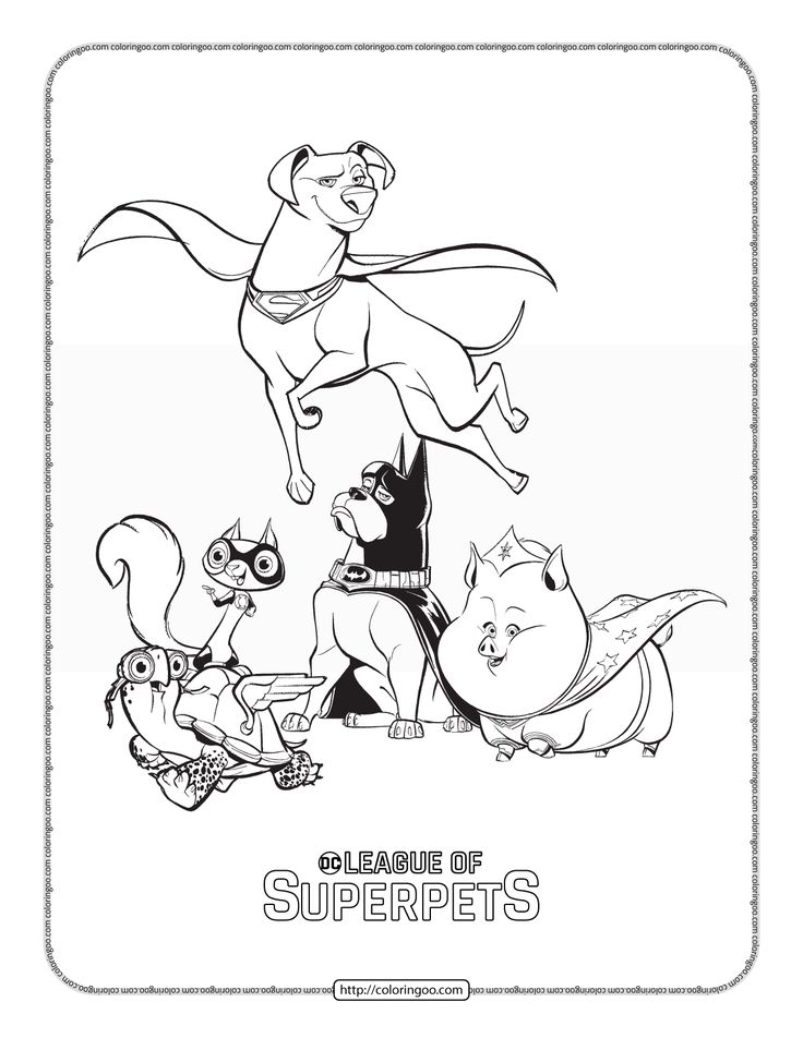 Dc super pets pdf coloring pages cartoon coloring pages coloring pages superman coloring pages
