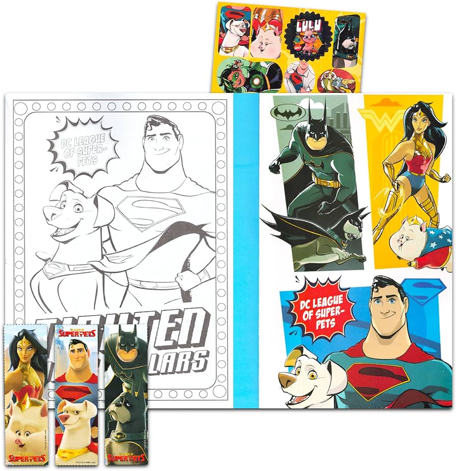Detective store dc comics super pets coloring book set for kids