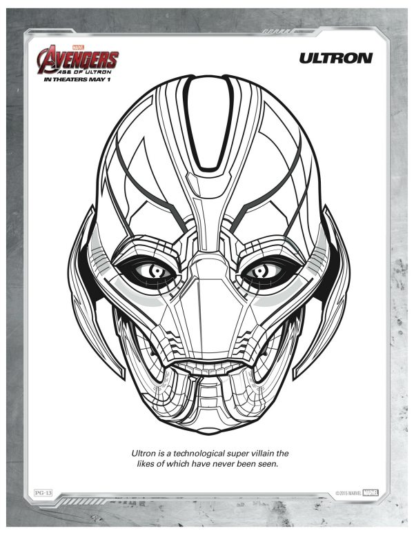 Free marvel avengers ultron coloring page