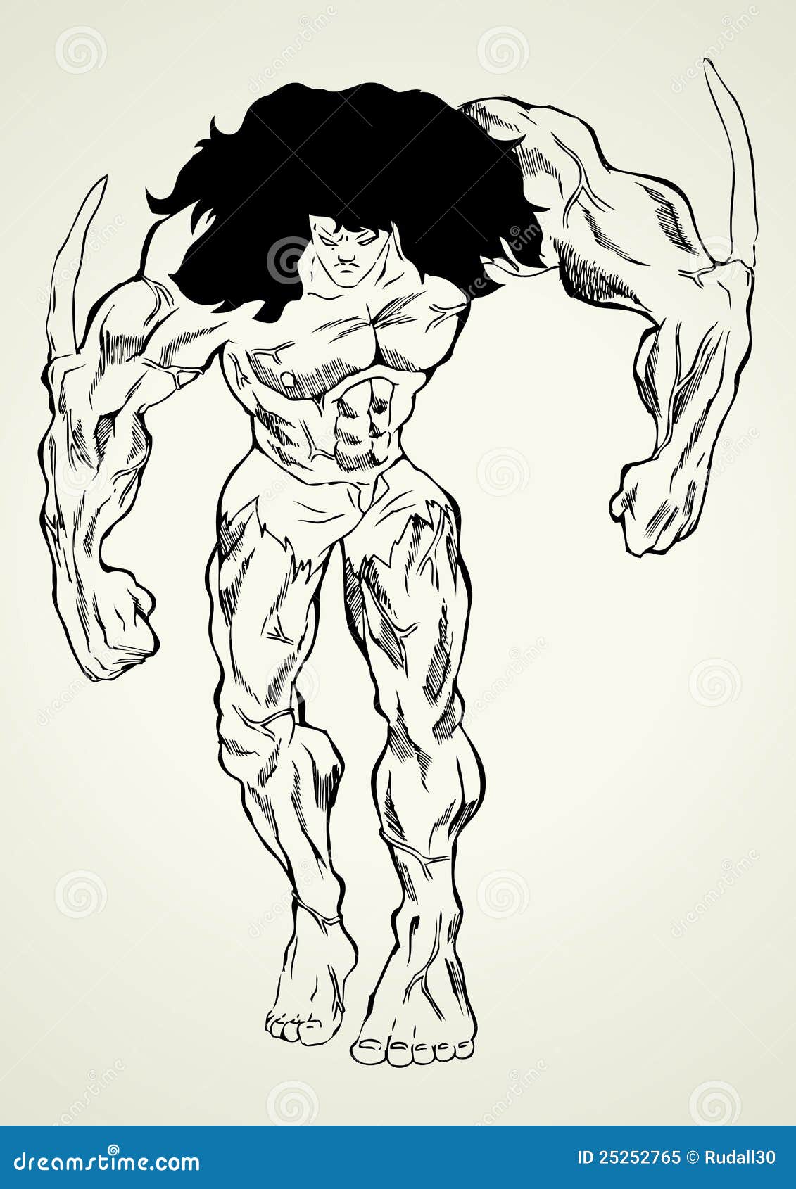 Super villain stock vector illustration of muscle fantasy
