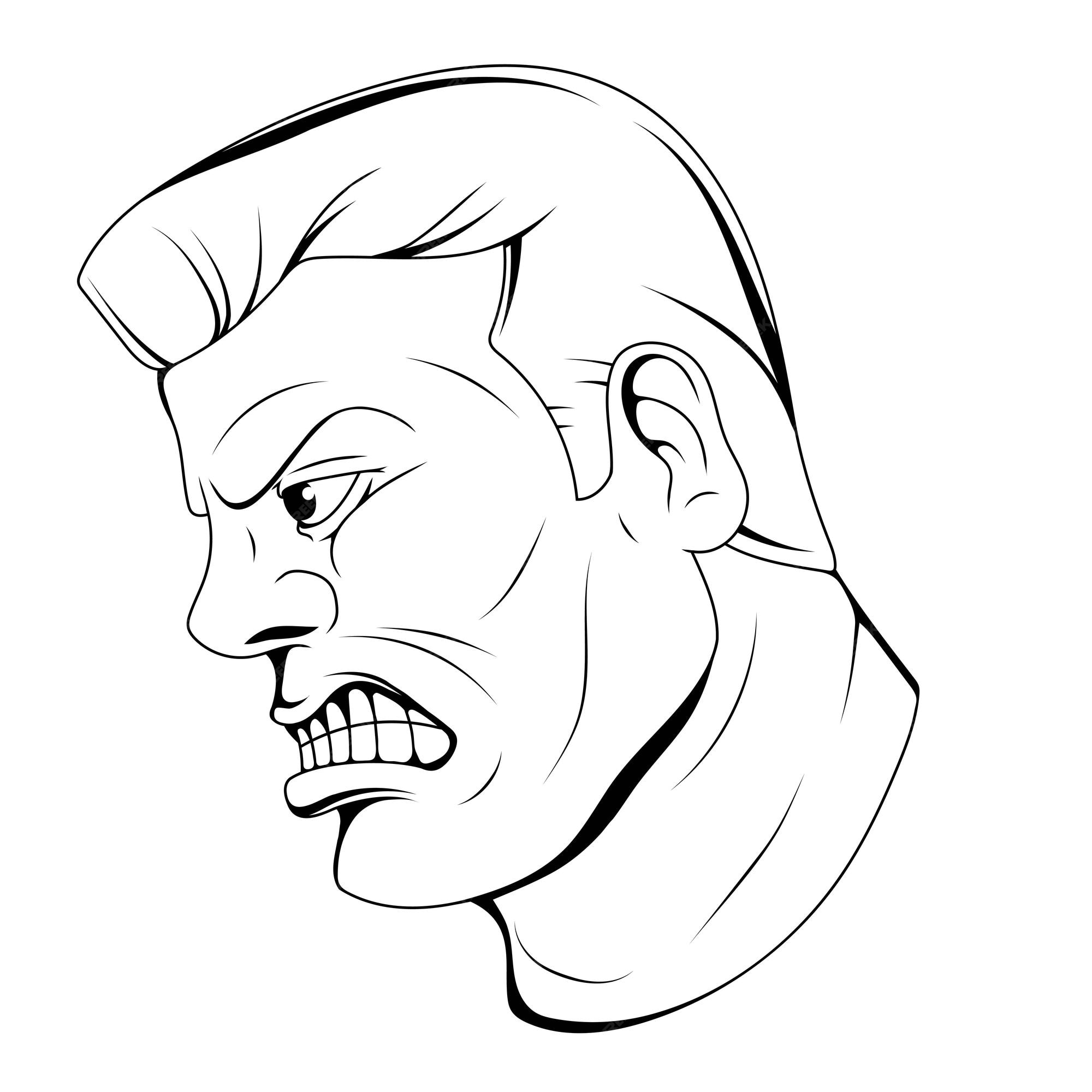 Premium vector evil man vector illustration of a sketch evil sinister man super villain or bad boss