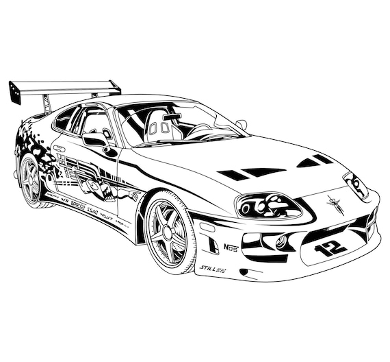 Fast jdm sports super car supra car svg car clipart fast car files for cricut and silhouette dxf png vector