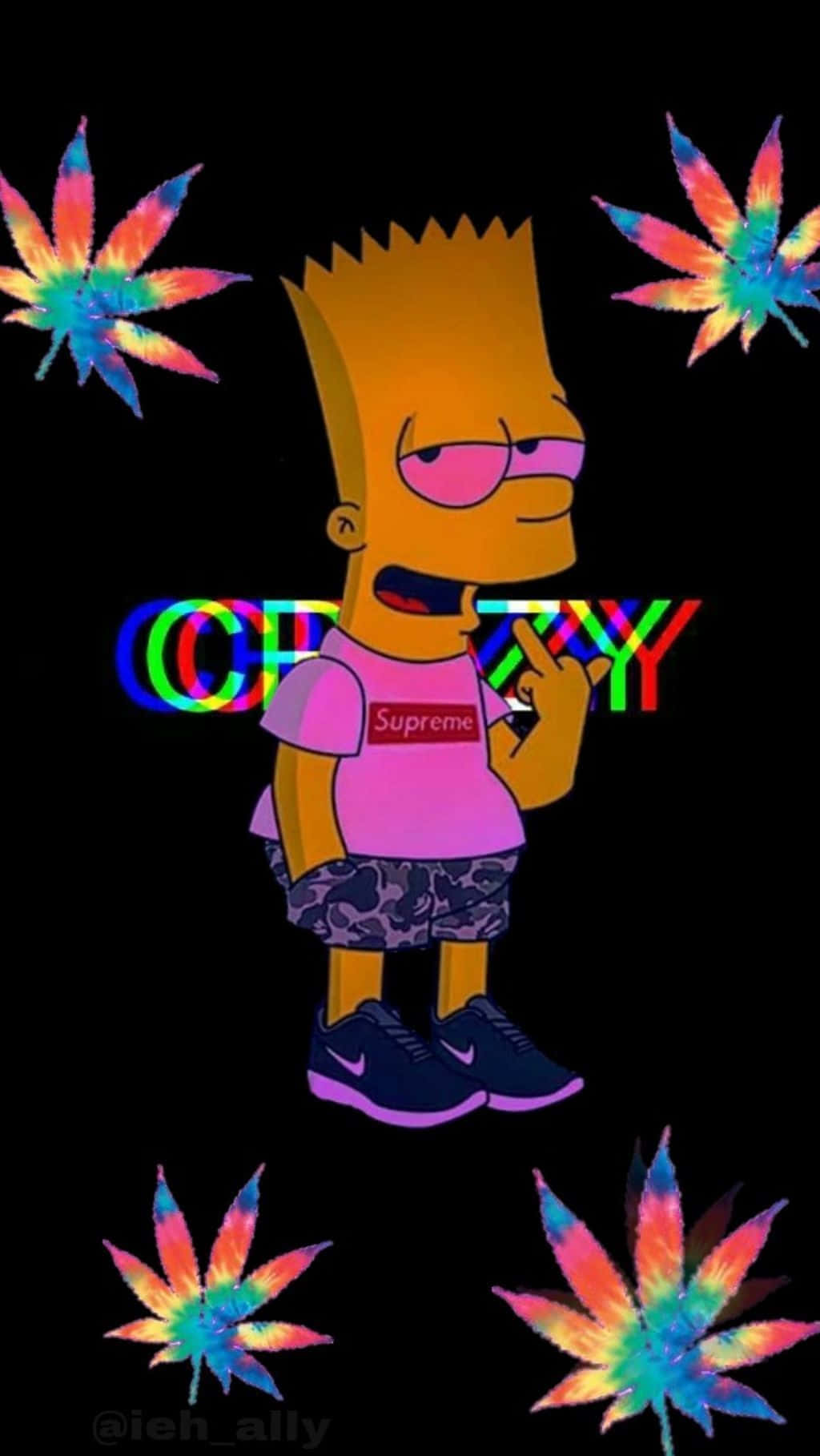 Download supreme bart simpson stoner wallpaper