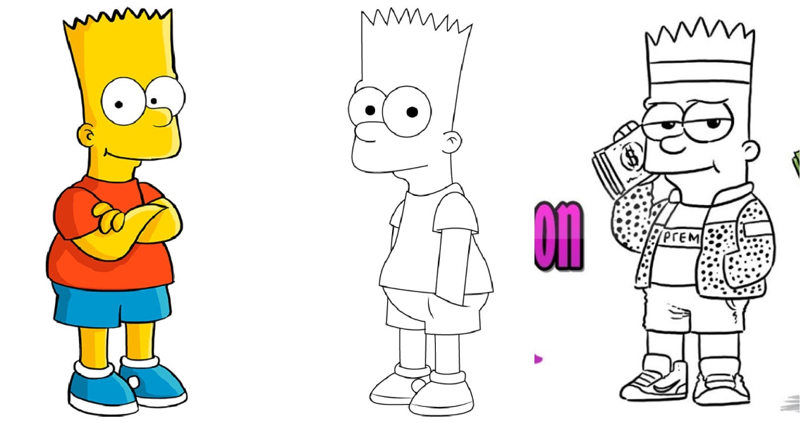Easy bart simpson drawing ideas