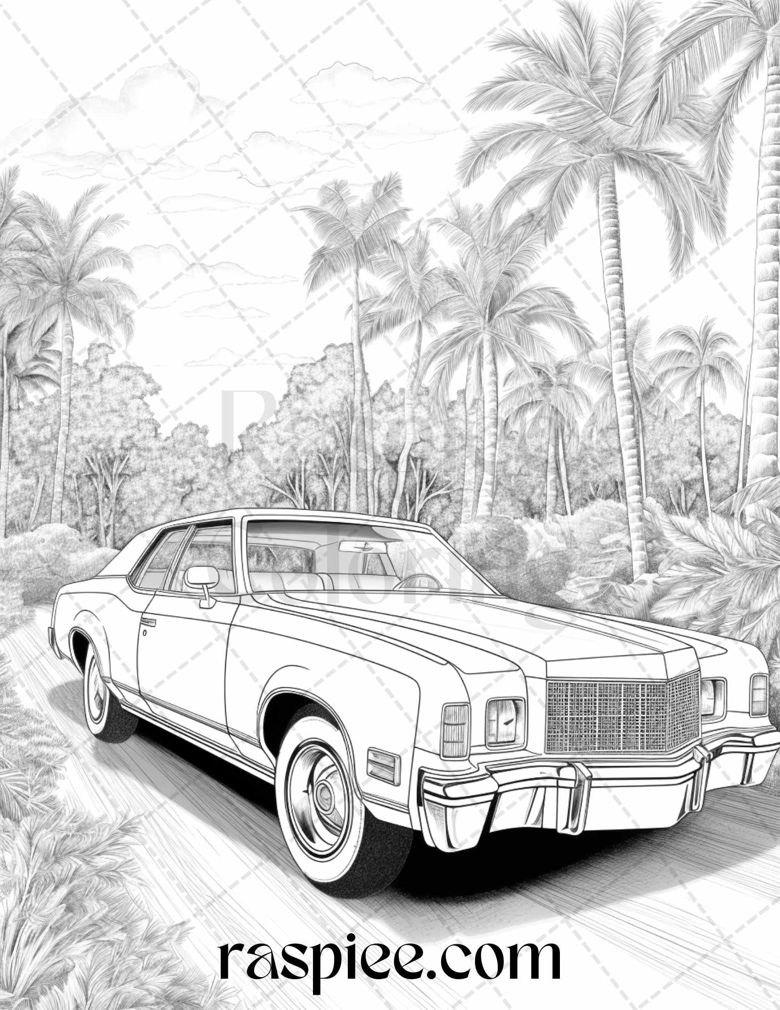 Vintage cars grayscale coloring pages printable for adults pdf fil â coloring