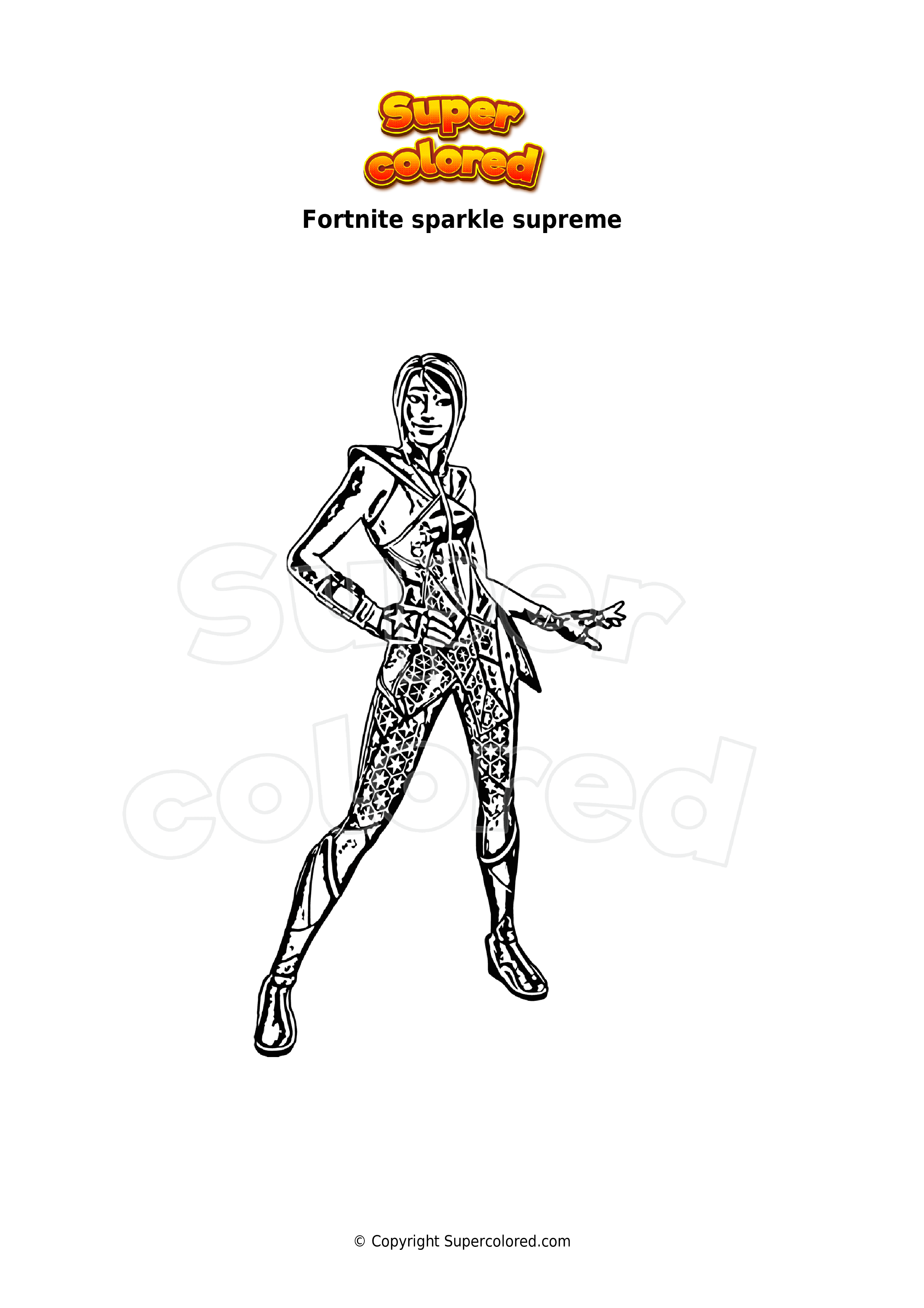 Coloring page fortnite sparkle supreme