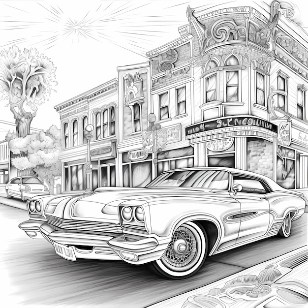 Premium ai image rev up the colors exotic cars coloring pages without shadows