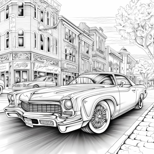 Premium ai image rev up the colors exotic cars coloring pages without shadows