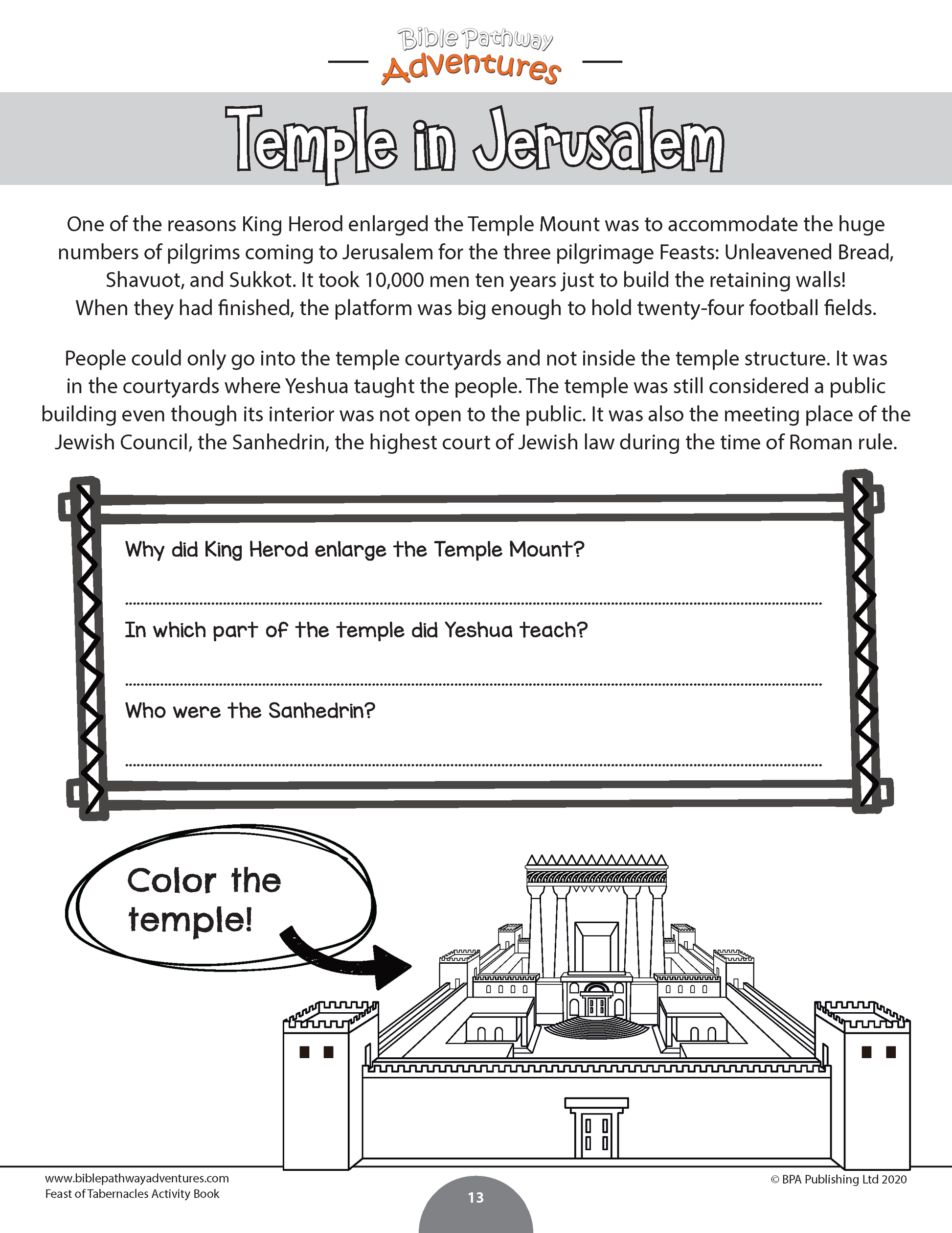 Feast of tabernacles sukkot activity book pdf â bible pathway adventures