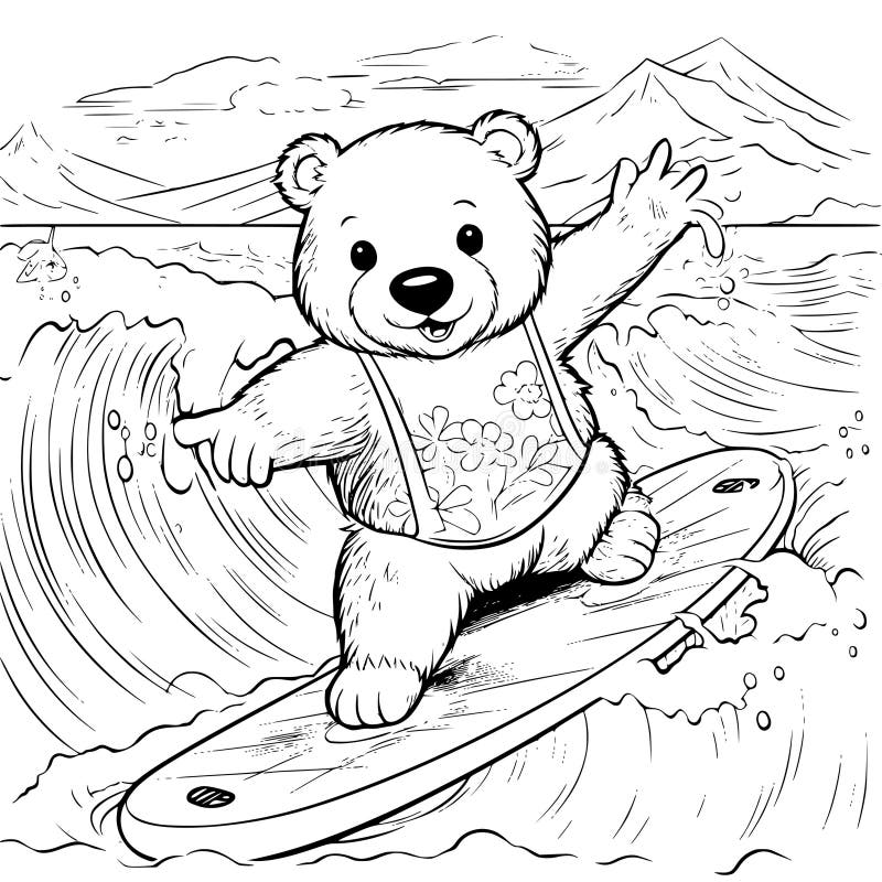 Coloring surfing stock illustrations â coloring surfing stock illustrations vectors clipart