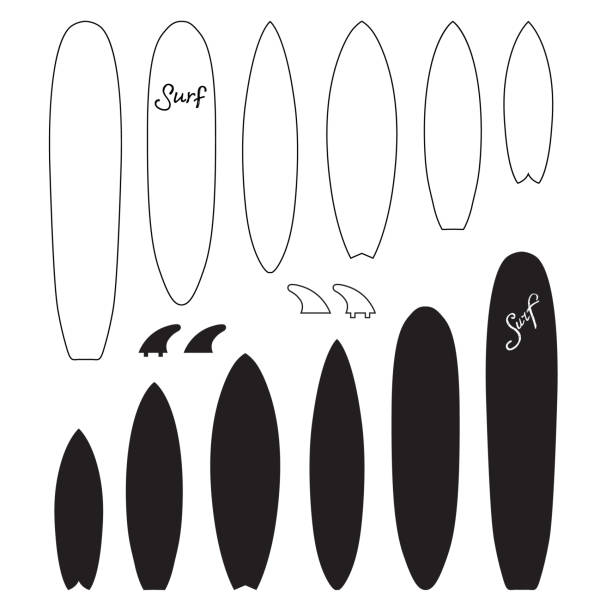 Set of surf boards vector illustration stock illustration