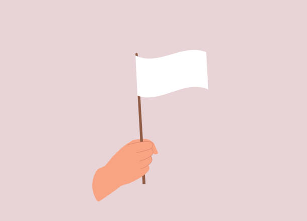 White flag of surrender stock illustrations royalty