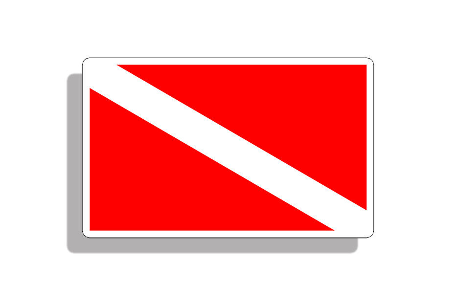 Scuba diver down flag sticker dive diving laptop car vehicle window bumper decal